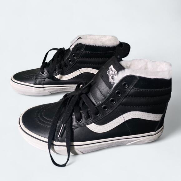 Vans Sk8 Hi Mte Leather Faux Fur Lined Womens Size 7 / Mens Size 5.5 NWT - Picture 6 of 7